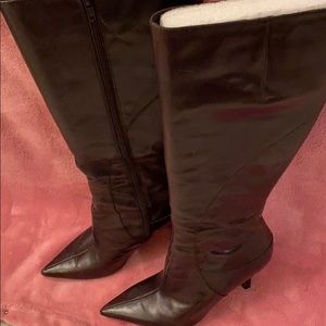 Chocolate Brown Knee High Leather Boots